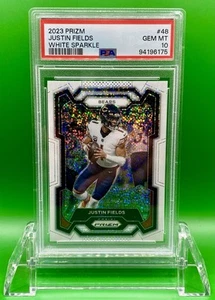 Justin Fields 2023 Prizm White Sparkle SSP #48 PSA 10 Gem Mint🔥NY Jets Pop (5) - Picture 1 of 2