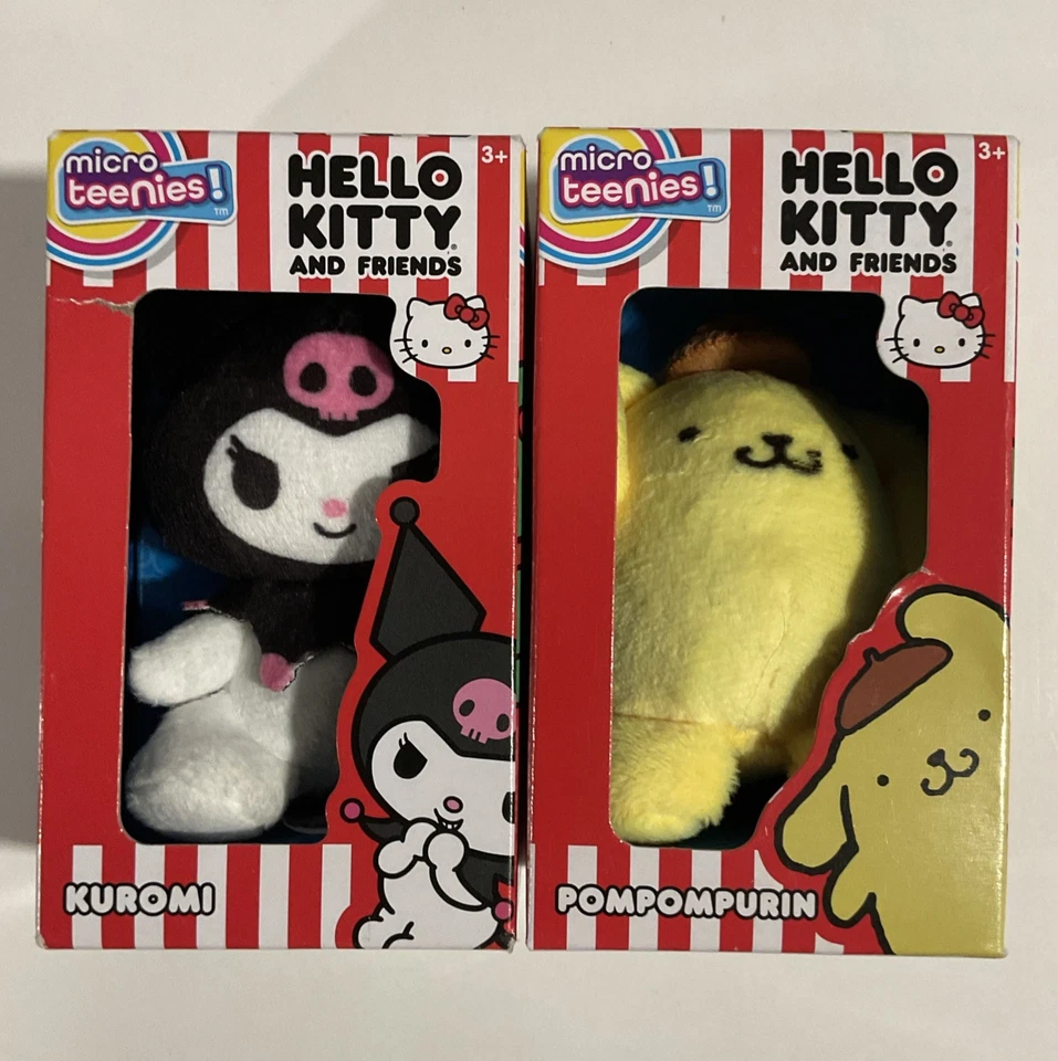 Sanrio Hello Kitty & Friends Micro Teenies 3" Plush Toy Complete Set Of 6