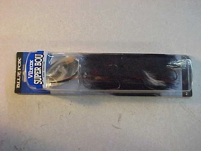 NUEVO CEBO MUSKIE Blue Fox 10 Super Bou NEGRO plateado lucio almizcle giratorio Foto 1 de 4