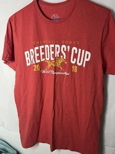 2018 Breeders Cup Churchill Downs Adult Medium Red Tshirt Horse Racing - Picture 1 of 3