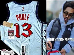 JORDAN POOLE SIGNIERTES TRIKOT JSA COA + GENAUER VIDEOBEWEIS WIZARDS CURRY - Bild 1 von 4
