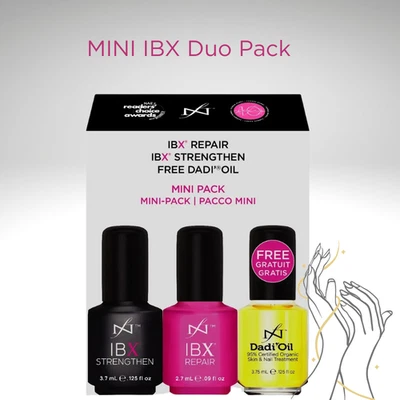 MINI IBX Duo Pack: riparazione IBX, rinforzo IBX, olio Dadi gratuito. Trattamento Unghie - Immagine 1 di 4