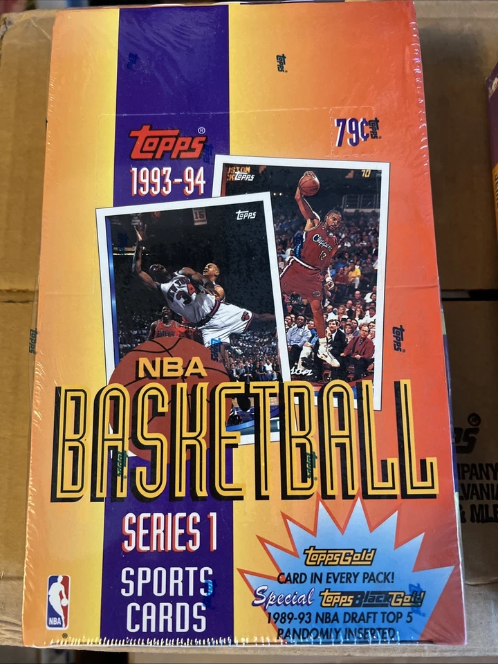 1993-94 Topps 篮球系列 1 原厂封装 36 包 Hobby Box Shaq Jordan — 第 1/1 张图片