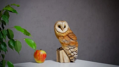 Barn Owl Wooden Gift Owls Wooden owl Wood Carving Wood Owl Wood sculpture owl - image 1 of 4