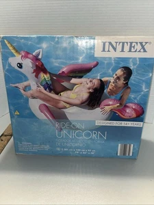 Giant Inflatable Unicorn Swimming Pool Ride On 200cm Water Float Lounger Toy - Picture 1 of 3