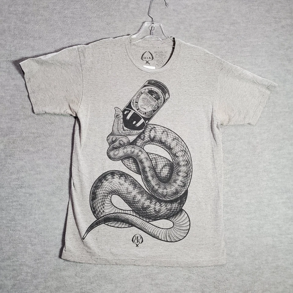 Camisa Rook Hombre Gris Mediana The Wicked Lager Cervecería Serpiente Calavera Cuello Redondo Foto 1 de 4