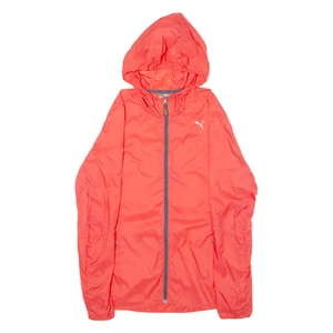 PUMA Womens Rain Jacket Red Nylon Hooded UK 10 - Picture 1 of 6