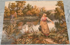 Tapiz Vintage Francés Verdure Colorido Hogar Decorativo Colgante de Pared 120x88cm - Imagen 1 de 8