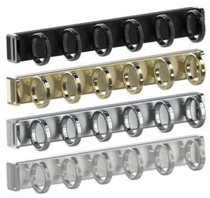 Richelieu 6-Rings Designer Wardrobe Reversible Closet Scarf Rack with Pullout Ex - Picture 1 of 7