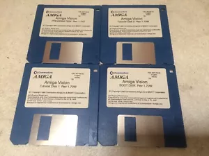 4 Vintage Commodore Amiga 2.1 Floppy Disks - Tuturoial - Boot - Program - Picture 1 of 4