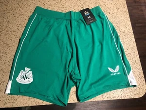 Newcastle United 22/23 Away Green Soccer Shorts Player Issue Castore Small NWT - Picture 1 of 5