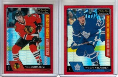 2016-17 O-Pee-Chee Platinum Red Prism Nick Schmaltz RC /199 Chicago Blackhawks - Image 1 of 2