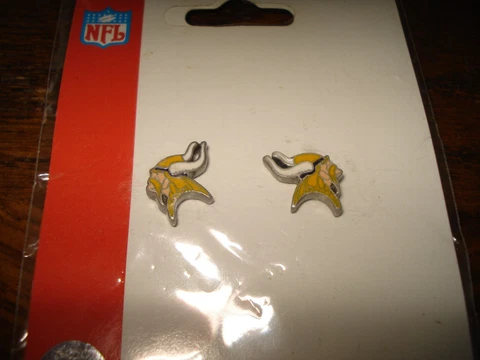 Minnesota Vikings NFL Post Stud Earrings Logo NEW! Cover