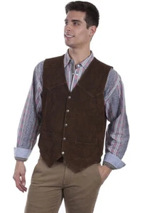 Scully SNAP FRONT VEST 507 (BROWN CALF SUEDE,XL) - Picture 1 of 1