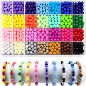 756Pcs 8Mm Acrylic round Beads for Jewelry Making, 28 Colors Rainbow round Beads - Picture 1 of 7