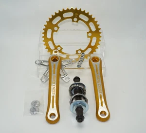 Sugino Maxy Cross 170 Complete Crank Set Old School BMX Gold Anodize - New! - Picture 1 of 24