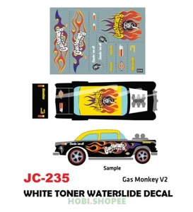 JC-9235 White Toner Waterslide Decals For Custom 1:64 Hot Wheels - Picture 1 of 5