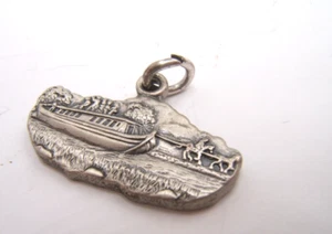 VINTAGE STERLING SILVER CHARM OHIO CANAL BOAT - Picture 1 of 2