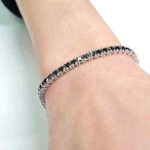 9Ct Round Cut Lab-Created Diamond Women's Tennis Bracelet 14K White Gold Plated - Picture 1 of 5
