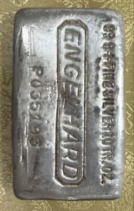 Vintage Engelhard 10 oz Silberbarren .999 selten Waffelboden P Serie - Bild 1 von 2