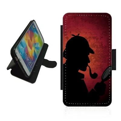 Sherlock Holmes Phone Case Wallet flip cover For iPhone Samsung detective SHE2 - Image 1 of 4