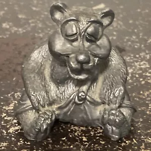 Vintage 3” Tall Pewter Sitting Bear 1974 RAU Possibly Big Al? - Picture 1 of 12