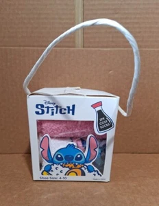 Disney Stitch Socks (2 Pair, 4-10) - Cardboard Takeout Container - New / Sealed - Picture 1 of 6