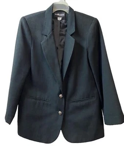 Sag Harbor Womens Petite Size 10 Black 2 Button Career Professional - Picture 1 of 6