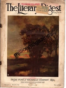 1925 Lit. Digest 21. November - Brontosaurus Dinosaurier; Plot to make our Blacks Red - Bild 1 von 1