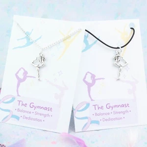 Gymnastics Necklace, Gymnast Charm, Chain Or Cord, Girls Jewellery - Picture 1 of 5