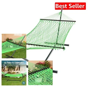 Premium Apple Green Hammock Set with Hard-wood Spreader Bar & Extra Pillow - Picture 1 of 7