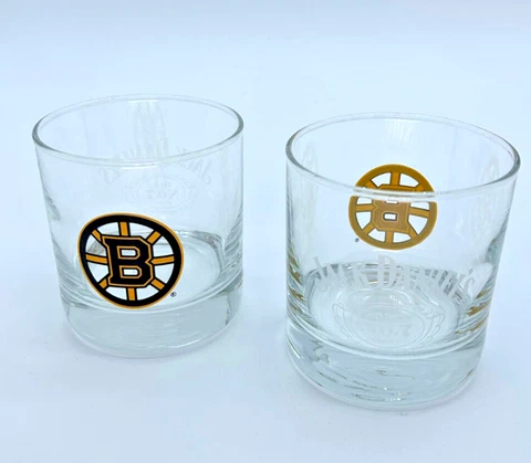 NHL BOSTON BRUINS JACK DANIELS WHISKEY No 7 OLD FASHION ROCKS GLASSES - SET OF 2 Cover