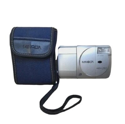 Minolta Vectis 260 IX-DATE APS Film Camera & Case 25-65MM Lens Silver Tested - Image 1 of 4