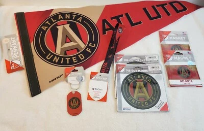 Atlanta United MLS-Licensed 7 Item Lot  Pennant, Magnets, Key Chain, Key Strap - Image 1 of 4