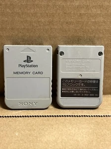 2 tarjetas de memoria oficiales Sony Playstation 1 OEM auténticas SCPH-1020 GRIS - Imagen 1 de 3