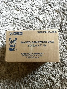 1000PC Wet Waxed Paper Sandwich Bags 6 x 3/4 x 7 1/4 Inch New Deli Bakery Cookie - Picture 1 of 8