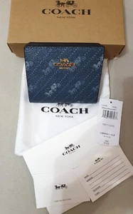 Coach Blue Snap BiFold Wallet - Picture 1 of 5
