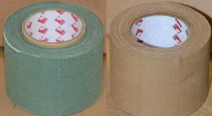 British Army Scapa Military Cloth Fabric Sniper Tape Green Tan 5cm x 10m rolls - Picture 1 of 8
