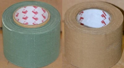 British Army Scapa Military Cloth Fabric Sniper Tape Green Tan 5cm x 10m rolls