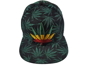 Wynn Headwear Marihuana Hierba Hoja Cannabis Maceta Logo Snapback Sombrero Gorra Rasta - Imagen 1 de 8