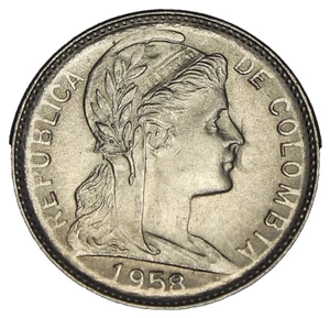 Colombia Centavo, 1958 Gem Unc~Last Year Ever~Free Shipping #A179 - Picture 1 of 2