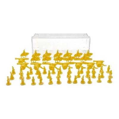 Risk Global Domination Game YELLOW MEN Parts Lot Hasbro 1998 In Plastic Case - Image 1 of 4