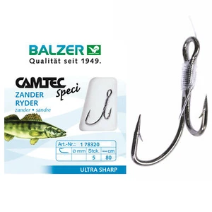 Balzer Camtec Speci gebunden Haken | Zander Ryderhaken brüniert 80cm Vorfach - Bild 1 von 5
