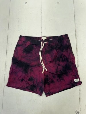 Baús de natação masculinos modernos de diversão preto vermelho tingido com cordão tamanho grande - Imagem 1 de 4