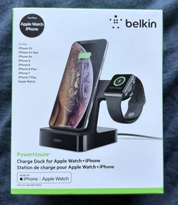 Belkin PowerHouse Wireless Charging Dock Apple Watch And iPhone Station Stand - Picture 1 of 2
