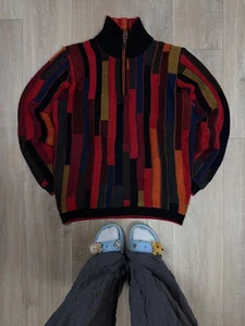 RARE Carlo Colucci Limited Edition 1/3 Zip Wool Sweater Size L - Picture 1 of 7