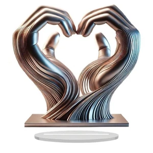 Statua Dito d'Amore, Scultura Mani in Acrilico a Forma di Cuore, Artigianato Moderno4928 - Foto 1 di 5