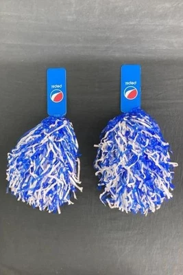 Set of 2 Pepsi Blue & White Pom Poms - Game Day Spirit Accessories - Image 1 of 4