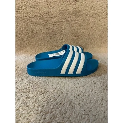 Adidas Adilette Aqua K Slides Sandals Shoes Blue White Kids Size 5 Comfort Sport - Image 1 of 4