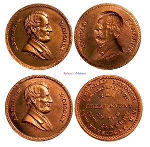 Lot of (2)  Abraham Lincoln / Emancipation Medals Dies by J.A. Bolen - Picture 1 of 7